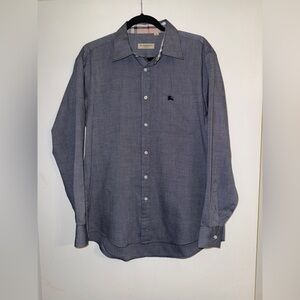Burberry Blue Button-Up Long Sleeve Shirt
